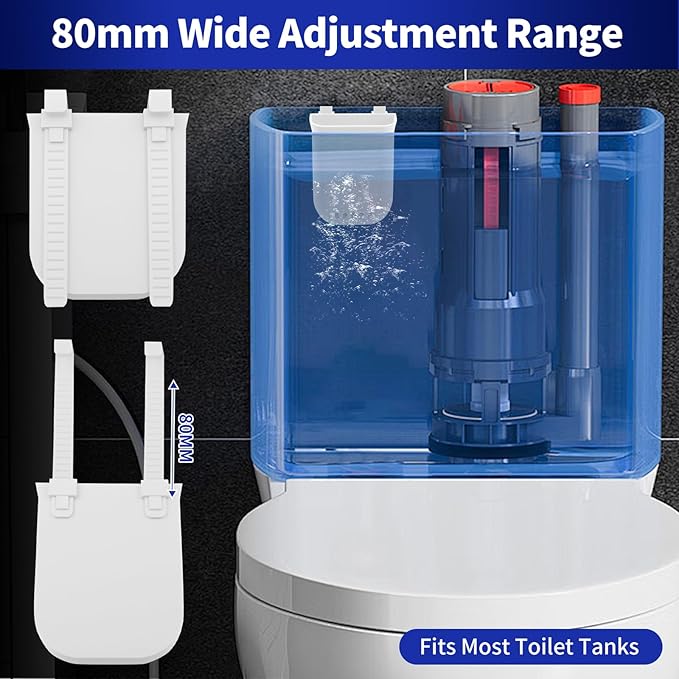 2 Pack Adjustable Toilet Tank Tablet Holder – Controlled Release Bleach Tablet Dispenser for Toilet Tank, Large Capacity ABS Toilet Tank Cleaner Tablets Container, Fits Most Water Tanks