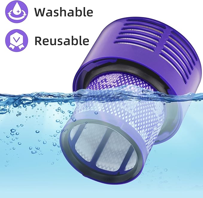 APPLIANCEMATES V10 Filter Replacement for Dyson Cyclone V10 Series,V10 Animal,SV12,V10 Absolute,V10 Total Clean Cordless Stick Vacuum Part no.969082-01 (4 Park)