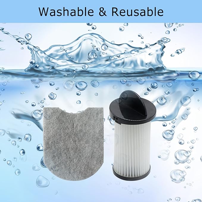 Vacuum Filter for Eye-Vac Series, 1 Pack Pre-Motor & 2 Pack Exhaust Filters, Compatible with Part # EV-PMF & EV-EF