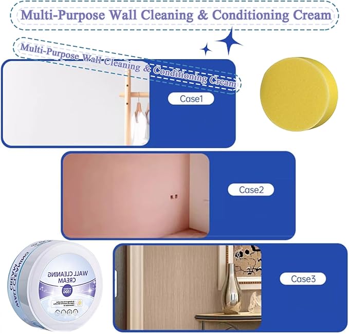 Multi-Purpose Wall Cleaning & Conditioning Cream, Hard Surface Cleaning Paste, Powerful Wall Cleaning Cream, Pen Ink Stain Remover from Wall, All-Purpose Cleaner, Multipurpose Cleaning Cream (1)