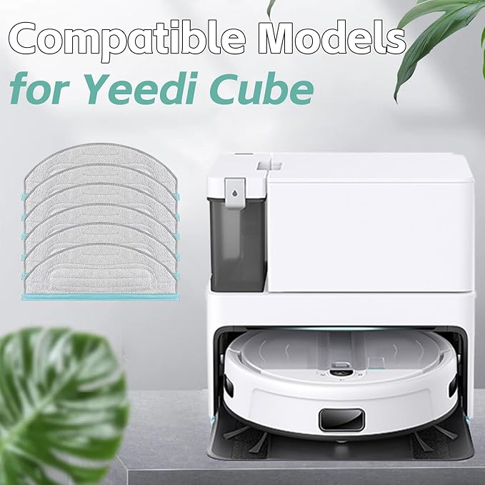 Mop Pad Replacement Part for Yeedi Cube for Yeedi CC Robotic Robot Vacuum Cleaner,6 Pcs Washable and Reusable Soft Microfiber Mop Pads Accessories