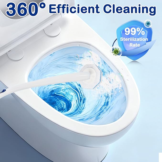 60 Count Disposable Toilet Wand Refills for Toilet Wand, 5X Cleaning Power Scrubber Refill, Bathroom Cleaning Supplies, No Falling Apart, Fresh Fragrance