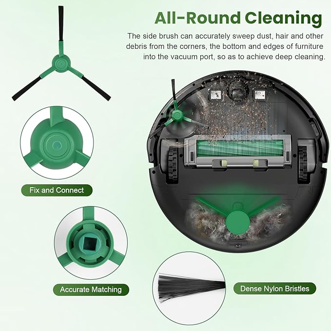 13 Pcs Replacement Parts Compatible with iRobot Roomba 205 DustCompactor Vac Robot Vacuum, Accessories Kit include 2 Main Brushes, 4 Filters, 6 Side Brushes, 1 Cleaning Tool