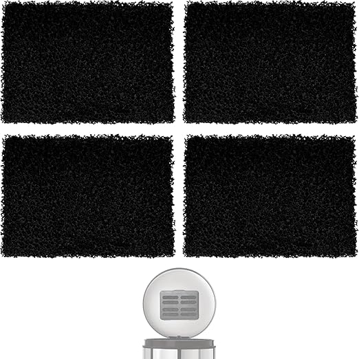 4 Packs Trash Can Odor Absorbing Filters - Activated Charcoal Filters Compatible with Simplehuman Filter Case Trash Cans & Compost Bucket, Activated Carbon Filters Absorb Odor