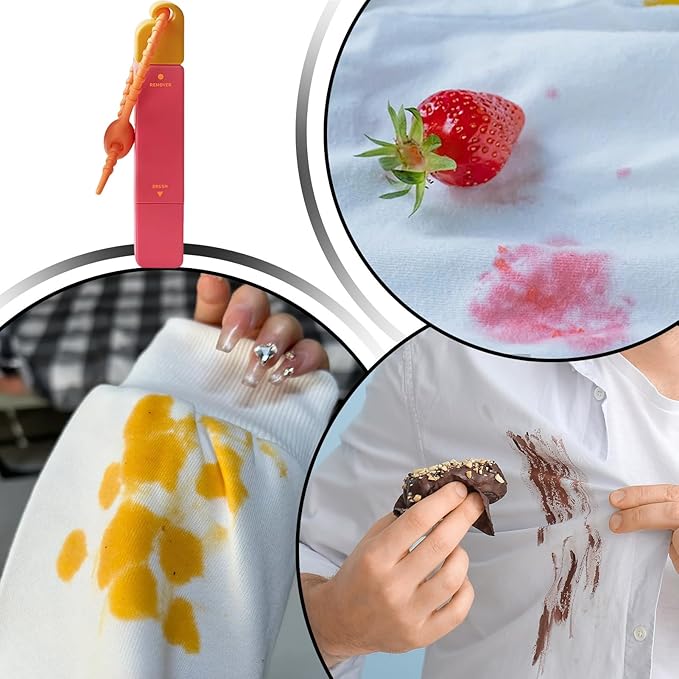 Instants Stain Removers Stick, Stain Remover Travel Size Pen for Clothes, Double-Ended Spot Cleaner Cleaning Tools, 12Ml Portable Fabric Cleaner for Camping Picnic Outdoor Food Grease Oil BBQ