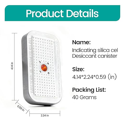 240g×2 Packs Rechargeable Silica Gel Desiccant Packs with Clean Window, Color Indicating (Orange to Green) Reusable Moisture Absorbers for Storage, Closet, 3D Filaments, Electronics, Camera