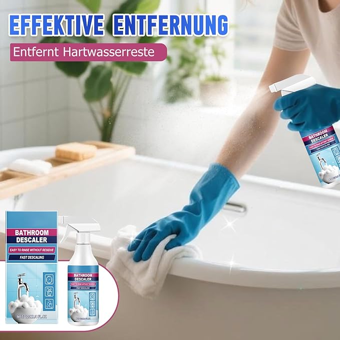 2025 New Bathroom Descaler Foam Cleaner, Upgrade 4.2 floz Bathroom Descaler, Stubborn Stains Cleaner, All Purpose Rinse Cleaning Foam Spray (1, 1pc)