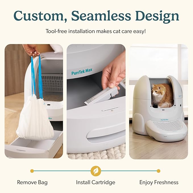 PetCove PurrTek Max Cat Litter Box Filters Replacements | Activated Charcoal Odor Absorber & Deodorizer Pods | Litter Box Filter Scent Eliminator | Precision Fit Filters for Hooded Boxes Long-Lasting