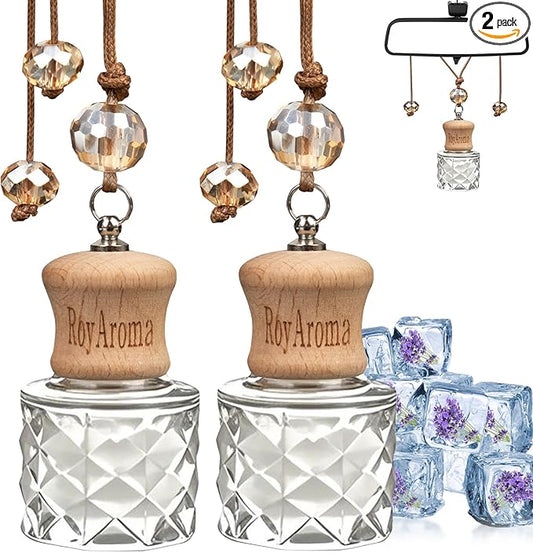 Hanging Car Air Fresheners, 2 Pack Long Lasting Automotive air fresheners up to 30-45 Days, Non Toxic Natural Fragrance Car Diffuser Freshener for Cars, Home,Office- Cool Ice