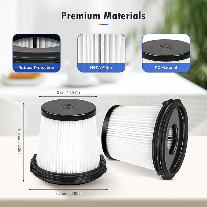 4 Packs HEPA Filters Replacement Part for Shark IW3511, IW1111, IW1120 Detect Pro Lightweight Cordless Stick Vacuum Cleaner and Shark BU3523 Clean Empty (4 Pcs HEPA Filters)