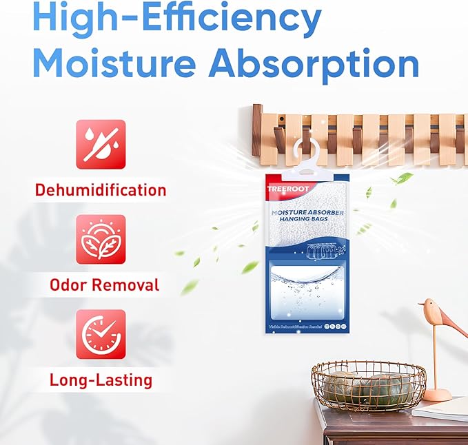 28 Pack Moisture Absorbers for Closet, 9.8OZ Hanging Closet Dehumidifier Bags, Hanging Humidity Absorber in Wardrobes, Kitchens and Bathrooms