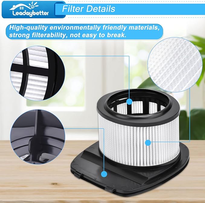 IZ377H IZ382H IZ162H Filter Replacement for Shark PowerPro FloorDetect and Rocket Pet Pro IZ361H IZ362H IZ363HT IZ440H IZ441HBRN IZ462H IZ482H IZ483H Cordless Stick Vacuum, Part # XHF161H & 617FJ140