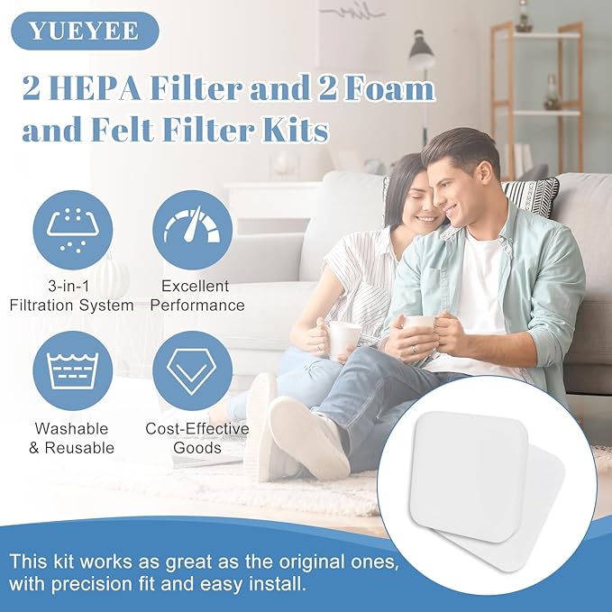 LA502 Filter Replacement for Shark LA300 LA301 LA322 LA351 LA500 LA301 LA360 LA362 LA455 LA702 Rotator Navigator Lift-Away Speed Upright Vacuum, Part XFFK320 4 Foams Felt Filters