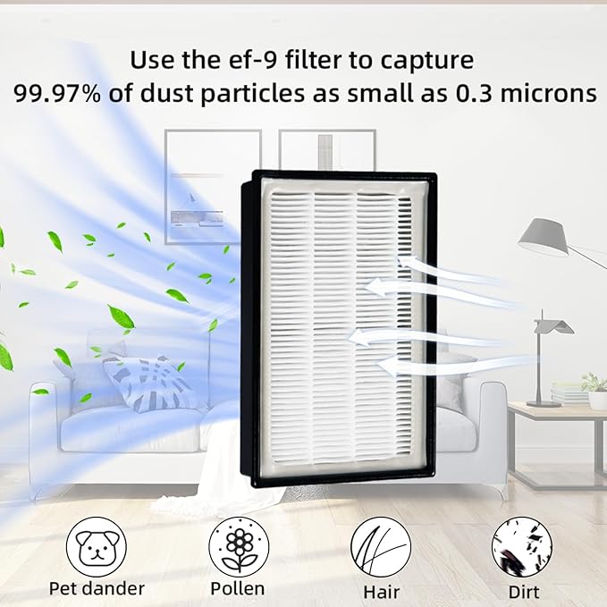 2 Pack EF-9 53296 HEPA Filter for Kenmore 22614, 31140, BU1005, BU1017 and Kenmore Elite 21814, 31150, 81714, BU1018 Upright and Canister Vacuum Cleaner, EF9 HEPA Vaccum Filter + 1 Clean Brush