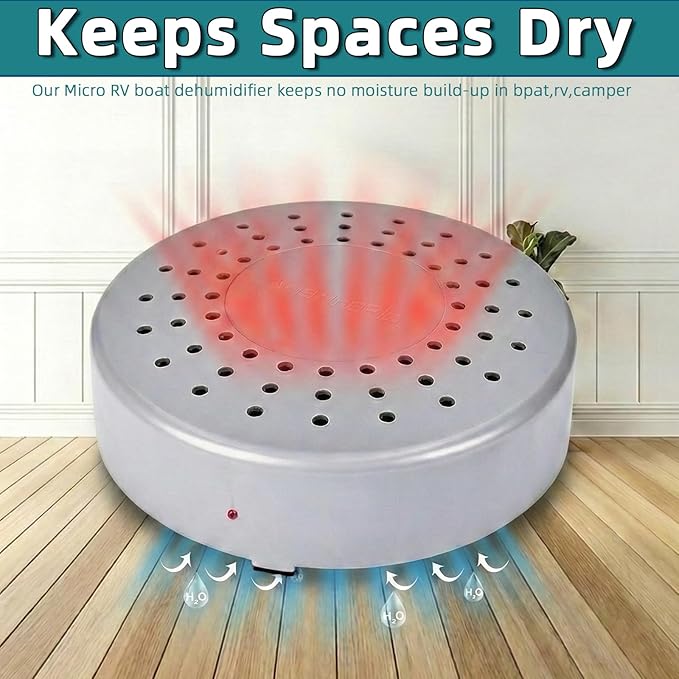 Air Dryer for Ship Boat RV,Storage Room,Small RV Boat Dehumidifier Ship Dryer to Dry and Warm Air Circulator for Enclose Space-RV/Boat/Basement/Garage/Cabin/Bathroom,Low Power Draw Micro Dehumidifier