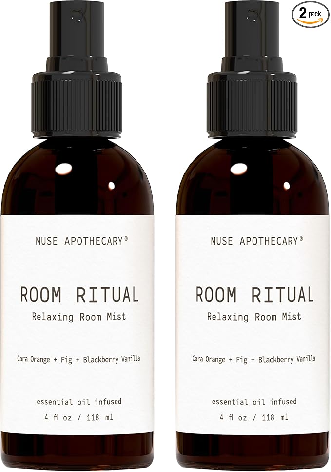 Muse Apothecary Room Ritual - Aromatic and Relaxing Room Mist, Infused with Natural Essential Oils - 4oz, Cara Orange + Fig + Blackberry Vanilla - 2 Pack