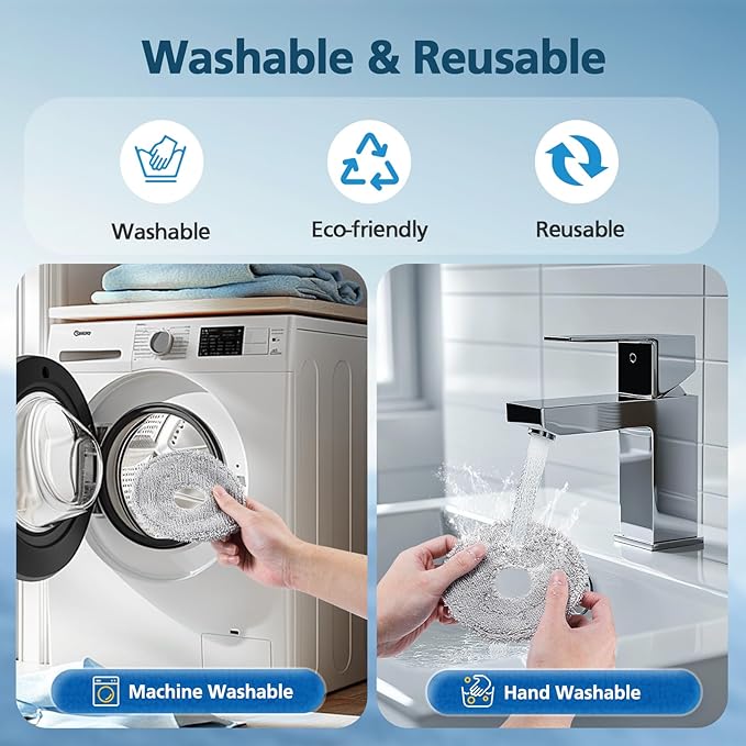 6-Pack Mop Pads for Dreame L40 Ultra/X40 Ultra/X50 Ultra/L50 Ultra/L10S Ultra/ L10s Pro Ultra Heat/L10S Ultra Gen2/L40S Ultra/X30 Ultra/L10 Ultra Robot Vacuum, Washable Microfiber Replacement Pads