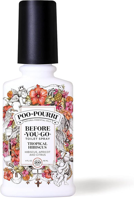 Poo-Pourri Before-You-Go Toilet Spray, Tropical Hibiscus, 4 Fl Oz - Hibiscus, Apricot and Citrus