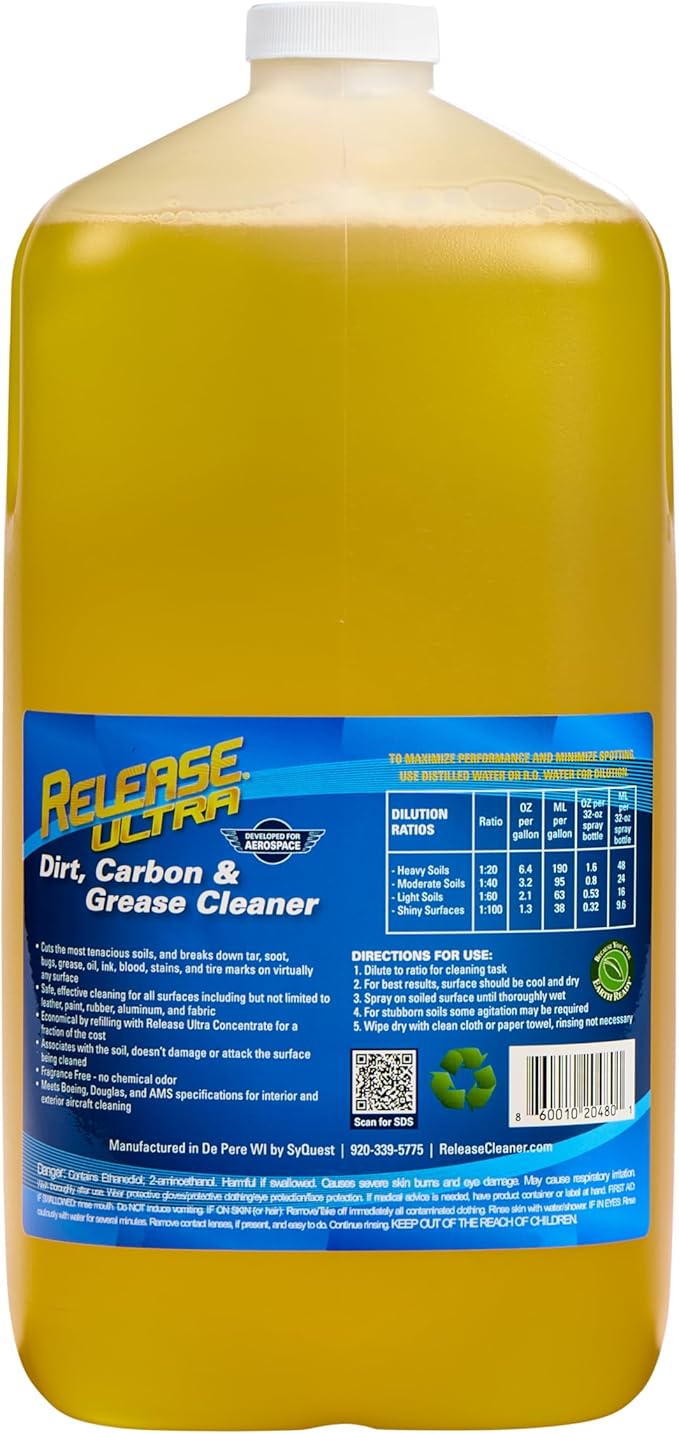 Release Ultra Concentrate All Surface Cleaner & Degreaser, Fragrance Free, No Rinse, Ultra Concentrated, 1 Gallon Makes 80 32 oz bottles