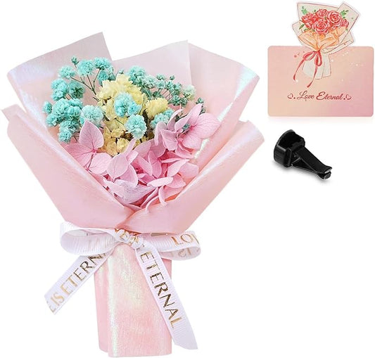 Small Bouquet Car Air Freshener Vent Clips Mini Fresh Flower Bouquet Air Conditioning Outlet Perfume Clip Decoration Essential Oil Diffuser Vent Clip Auto Interior Accessories for Car Decor