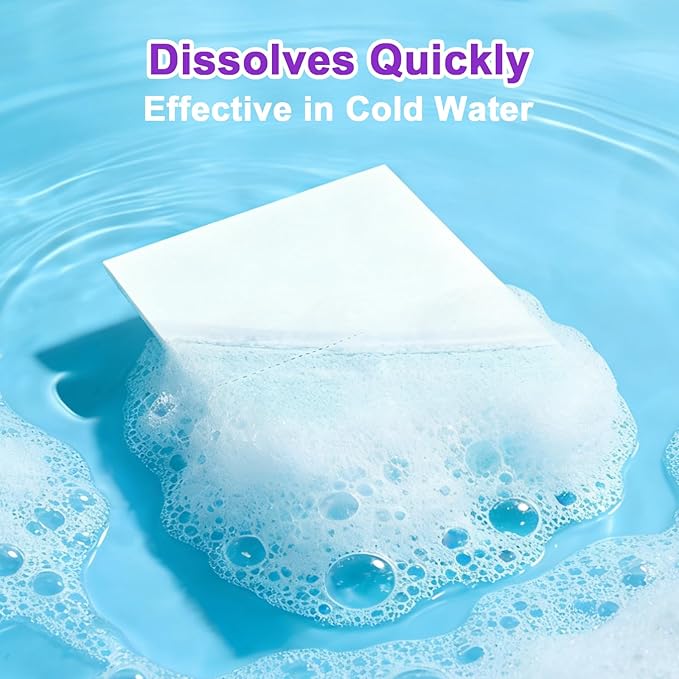 YUCO Laundry Detergent Sheets Lavender Scent 80 Loads Eco Friendly Laundry Soap Washer Sheets Liquidless Laundry Detergent Sheet for Travel No Plastic Hypoallergenic