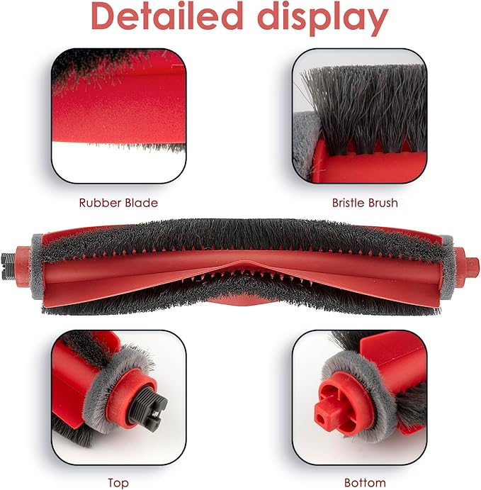 (2 Pack) Q10S5, Q10S5+, Q10X5, Q10X5+ Roller Brushes Compatible with Roborock Q10 S5/ S5+, Q10 X5/ X5+ Robot Vacuum, Main Brush Replacement Roller Brush