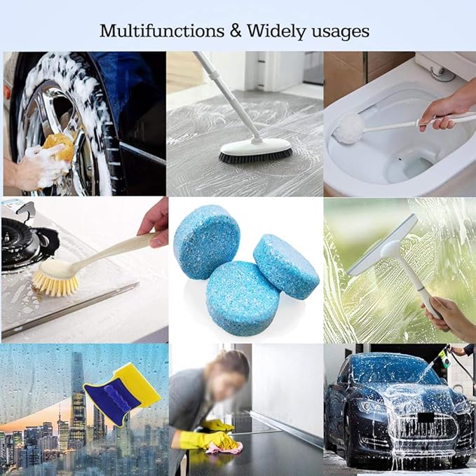 50 Pcs Car Windshield Washer Fluid concentrate Tablets,Windshield Wiper Fluid,1 Pack Makes 52.5 Gallons,1 Piece Makes 1.05 Gallons(Winter: Use With De-icer or Methanol)