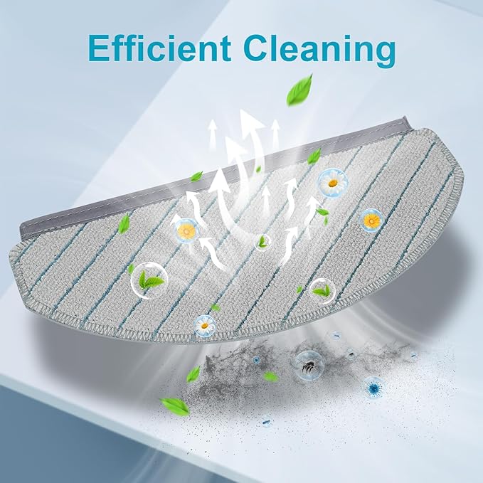 Mop Pads Replacement for Yeedi C12 PRO PLUS/C12 PLUS/C12 Robot Vacuum Cleaner, Include Washable and Reusable Soft Microfiber Mop Pads Accessories Part（6 Pack）