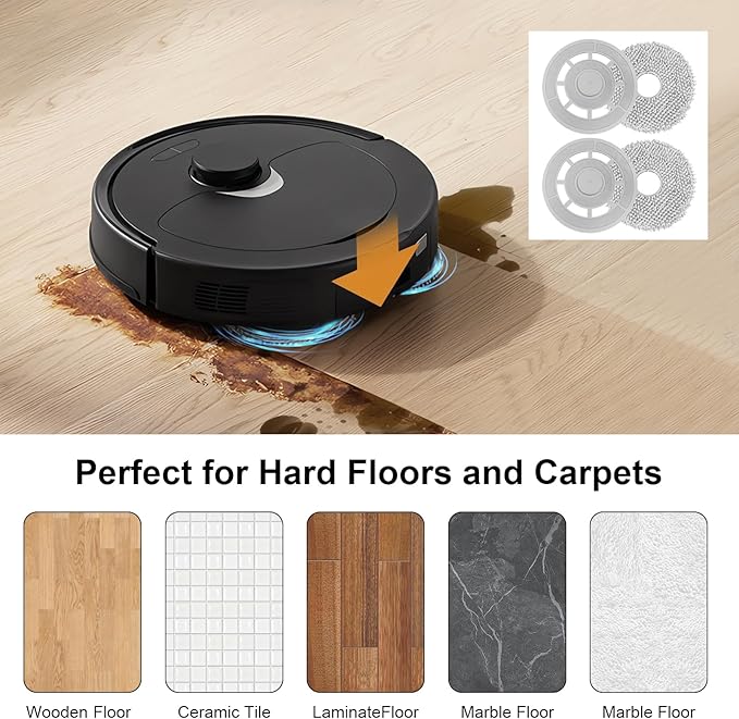 Mop Cloths with Replacement Holder, Wiping Plates for Roborock Qrevo Robot Vacuum Cleaner, Mopping Pad Floor Cleaning(Only adapted to Qrevo)