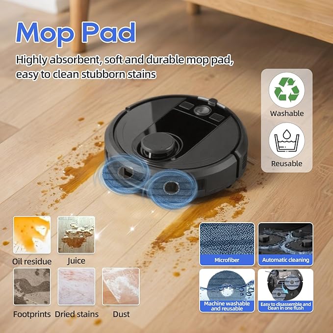 Omni C20 Replacement Parts for Eufy Omni C20 Robot Vacuum, Includes 1 Main Brush, 2 Side Brushes, 2 Filters, 2 Mop Pads, 2 Dust Bags (9 Pack)