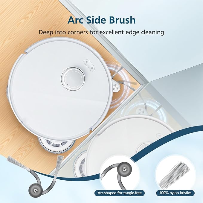 Qrevo S5V Replacement Parts for Roborock Qrevo S5V / Curv/Edge/Edge S5A / Curv S5X, Accessories include 2*Set Main Brush, 6*Mop Pads, 6*Vacuum Bags, 4*Hepa Filters, 6*Side Brush, 2*Cleaning Tool