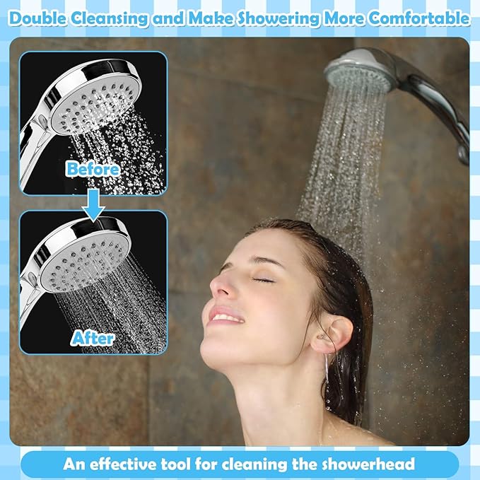 80 Pcs Multisize Shower Head Cleaner Tool, 70 Pcs Shower Head Cleaning Brush Picks for Unclogging Small Hole,10 Pcs Showerhead Clogger Removal with Storage Box for Household Bathroom(Colorful)