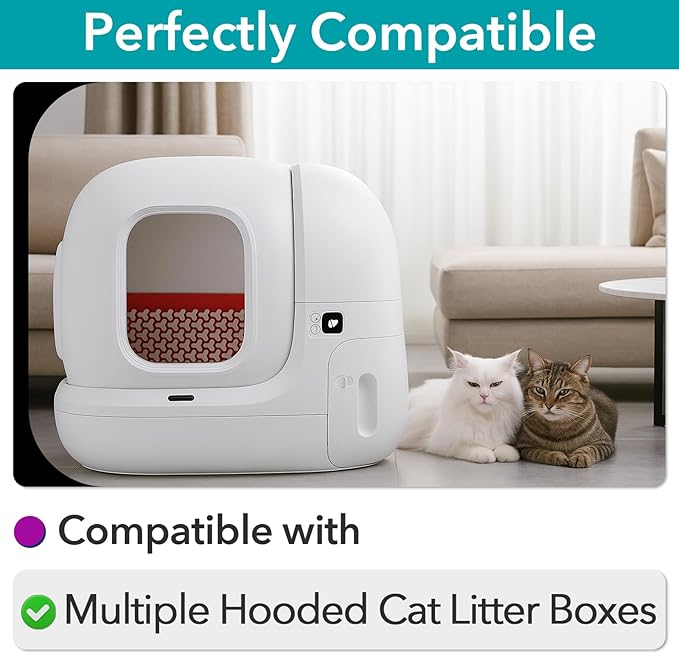 50 Pcs Activated Carbon Odor Eliminator Replacement for Hooded Cat Litter Box, Odor Remover Refills, Coconut Shell Charcoal Bags for Pet Odor Control