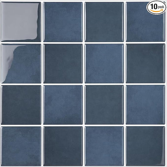 Peel and Stick Backsplash, New Upgrade Design 9" x9"Square Marble Tiles,3D Adhesive Premium Mosaic Tiles, Peel and Stick Tiles for Kitchen,Bathroom, Wall Tile竊?0-Sheet竊?,<div>