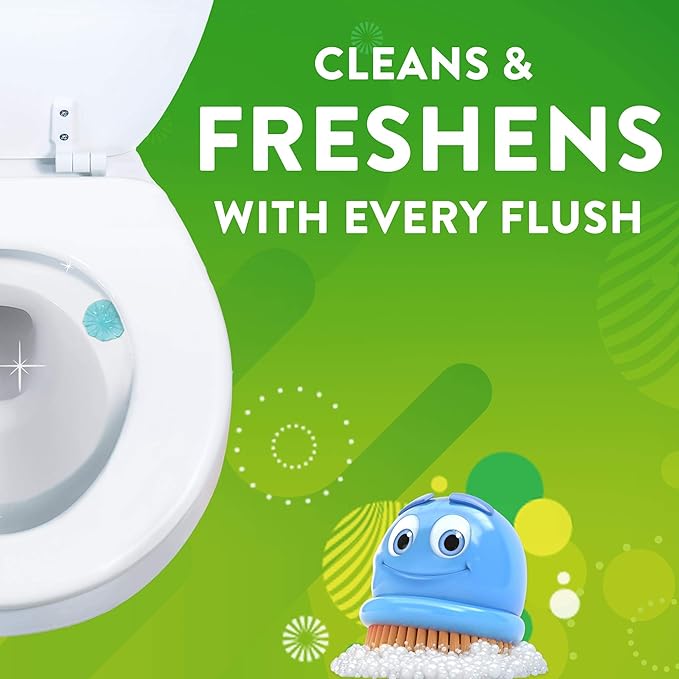 Scrubbing Bubbles Fresh Gel Toilet Bowl Cleaning Stamps Refills, Helps Keep Toilet Clean and Helps Prevent Limescale & Rings, Rainshower Scent, 12 Stamps (Pack of 6)