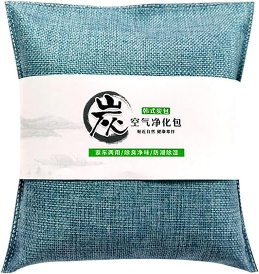 500g Activated Charcoal Air Purifying Bag, Natural Odor Absorber,Natural Smell Deodorizer, Car Air Freshener Bag, Car Air Odor Remover Absorbers for Car, Home, Bedroom, Closet (Blue,2 Pcs)