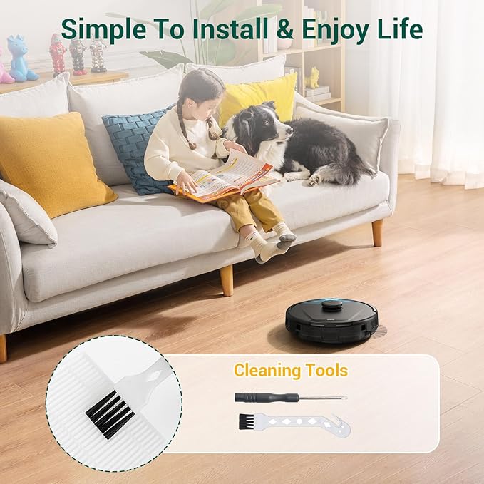 20Pcs Replacement Accessory kit for Eufy L60 Series, Eufy L50 Series Robot Vacuums Parts, 2 Roller Brush, 8 HEPA Filters and Foam Filters, 8 Side Brushes, 1 Screwdriver, 1 Clean Tool