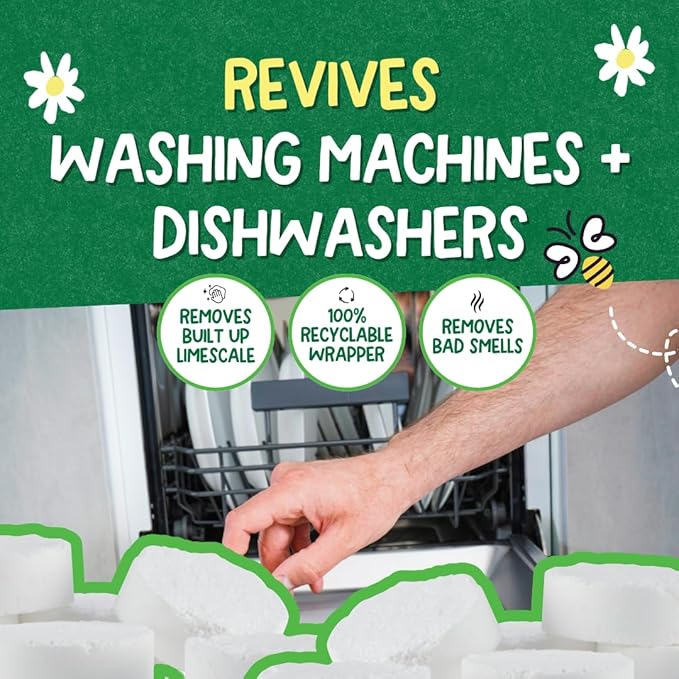 Ecoegg Detox Tablets for Washing Machine and Dishwasher, 8 Tablets, Removes Scale and Odours