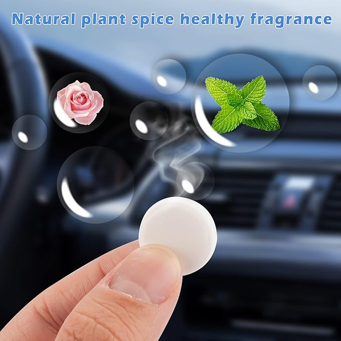 10 Pcs Car Air Fresheners Refills Solid Fragrance Replacement Pads Car Air Vent Clip Freshener Long Lasting Air Freshener for Car (Jasmine Flavor)