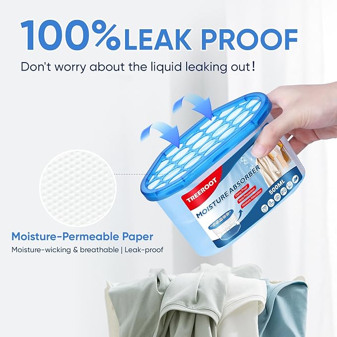 22Pack Moisture Absorbers, 10.6OZ Humidity Absorber Bucket, Moisture Absorbers for Closet, Dehumidifier Bucket for Wardrobes、 Kitchens and Bathrooms, Fragrance Free Humidity Absorber