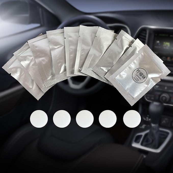15 Pack Car Air Vent Clip Freshener Refills Solid Fragrance Replacement Pads, Long Lasting Air Freshener for Car Accessories for Women Men (Lemon)