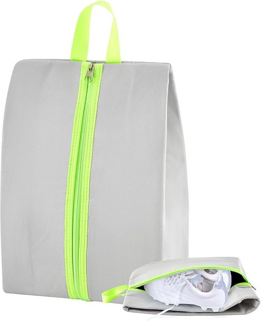 1 Pcs Smell Proof Cleat Bag for Sports, 4 Layer Odor Absorbing Soccer Football Baseball Golf Shoe Bag, Waterproof Mud Resistant Shoe Storage Pouch Fits up to Size 14 (Gray)