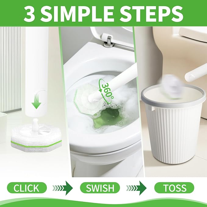 80 Count Toilet Wand Refills for Clorox, Disposable Toilet Brush for Clorox ToiletWand Cleaning System, Upgrade Toilet Bowl Cleaner Refill Pads for Closestool Cleaning,No Falling Apart,Rainforest Rush