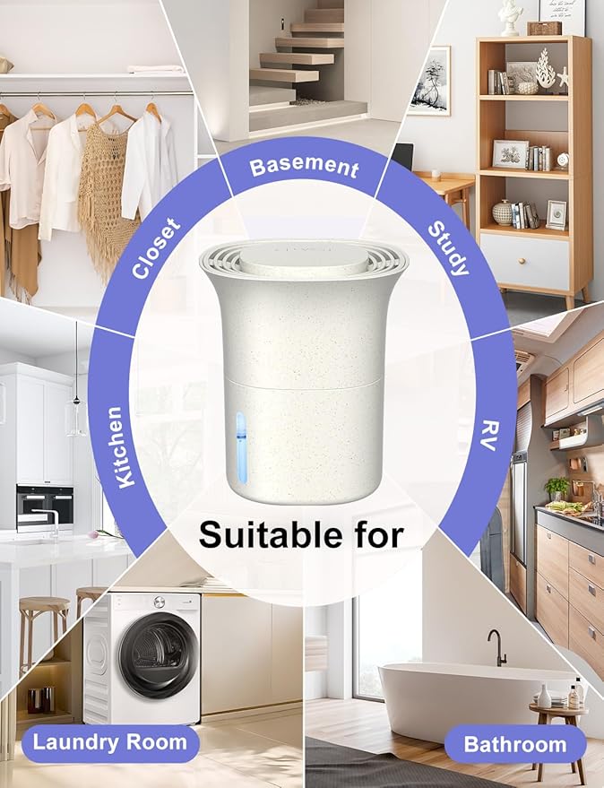 CLEVAST Refillable Moisture Absorber Boxes, 4 Pack 12.5 oz Reusable Dehumidifier for Closet, Bathroom & Wardrobe, Removes Excess Moisture, Odor & Humidity