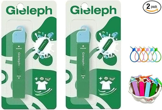 Gieleph Stain Remover, 3-Second Stain Remover Pen for Clothes, 12ml On-the-Go Spot Cleaner, Double Head Instant Treater Sticks With Lanyard, Travel & Pocket-Sized (2, Green 12ml)