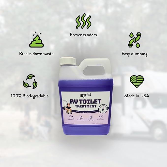 Liquified RV Toilet Treatment - Black Holding Tank Digester - Odor Eliminator - Lavender Scent - Matts RV Reviews (Lavender F-Style, 32oz)