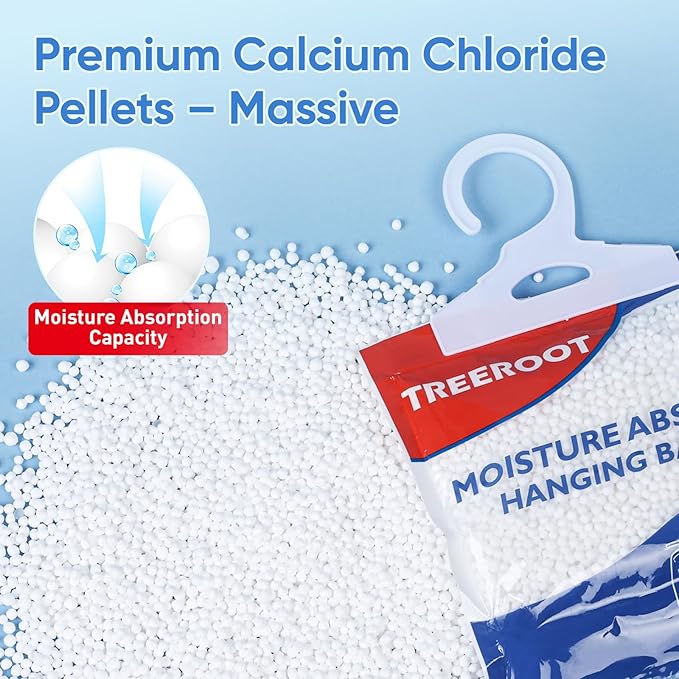 24 Pack Moisture Absorbers for Closet, 6.4OZ Hanging Closet Dehumidifier Bags, Hanging Humidity Absorber in Wardrobes, Kitchens and Bathrooms