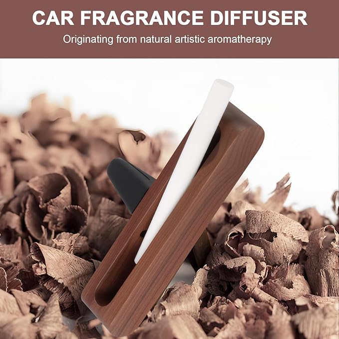 Natural Wood Car Air Freshener Perfume Vent Clip, Essential Oil Diffuser for Vehicles, DIY Scent Customization, Decorative Auto Accessories Gift Set for Cars, Office, Kitchen, Bathroom
