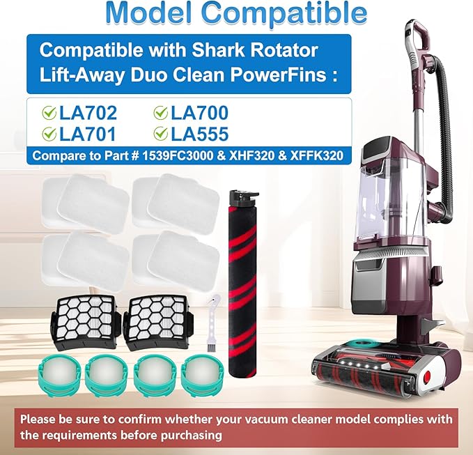 LA702 LA700 LA555 Brush Roller Filter Replacement Compatible with Shark Rotator Lift-Away Duo Clean PowerFins LA701 LA702 Upright Vacuum Cleaner Accessories Part, 16 Pack