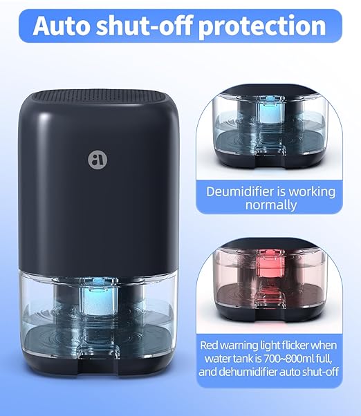 Dehumidifier, 35 OZ Small Dehumidifiers for Bedroom for Home, Quiet with Auto Shut Off, Dehumidifiers for Bedroom (280 sq. ft), Bathroom, RV, Closet, Blue